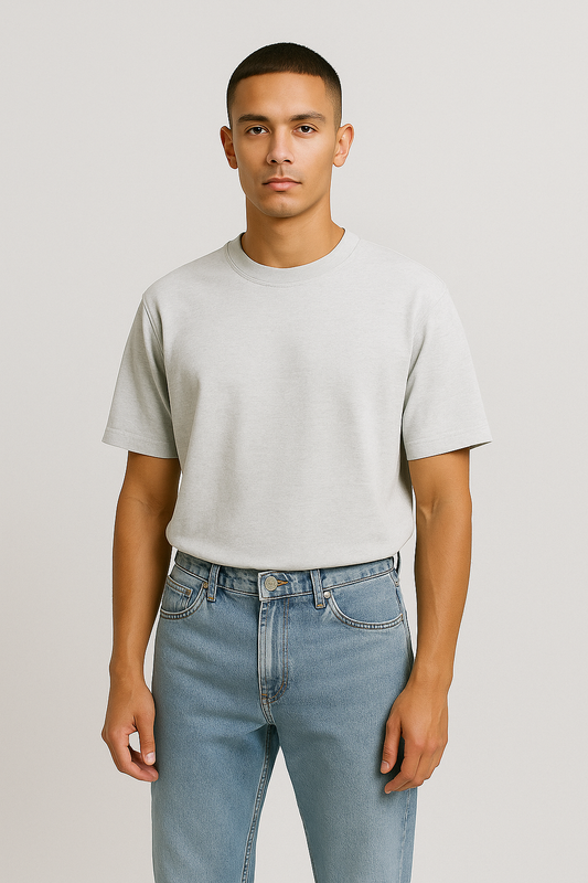 Denim Straight-Cut Jeans – Light Wash